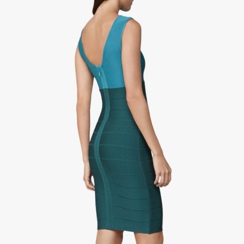 Herve Leger Boat Neck bandage mini dress